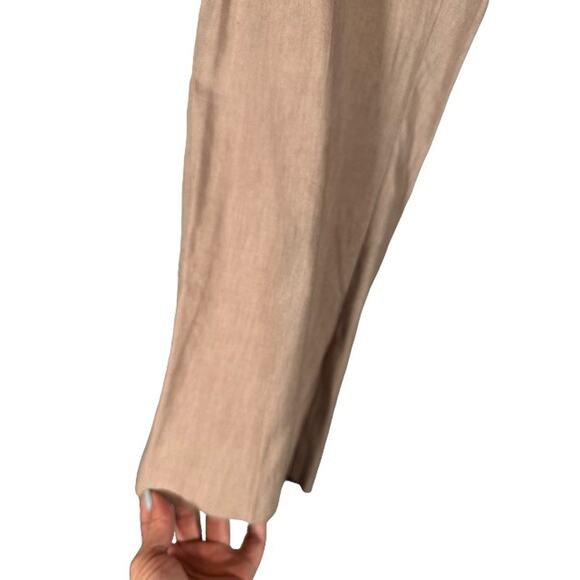 J. Jill Beige Linen Stretch Relaxed Loose Fit Dressy Pull On Pants Women Sz L - Picture 3 of 8